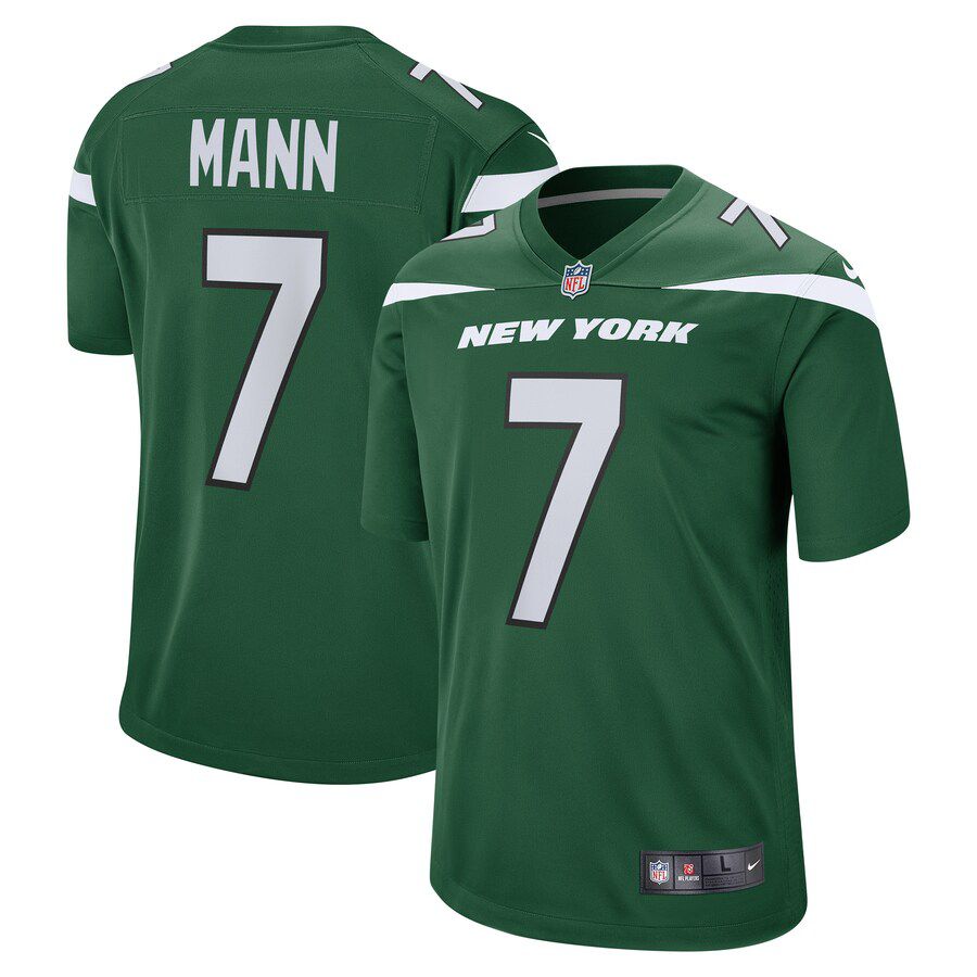 Men New York Jets 7 Braden Mann Nike Gotham Green Game NFL Jersey